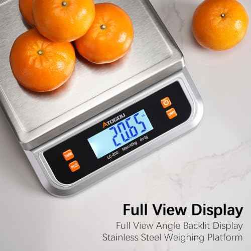 Atogou 88lb Food Scale, Commercial Kitchen Scale Plug-in Usable