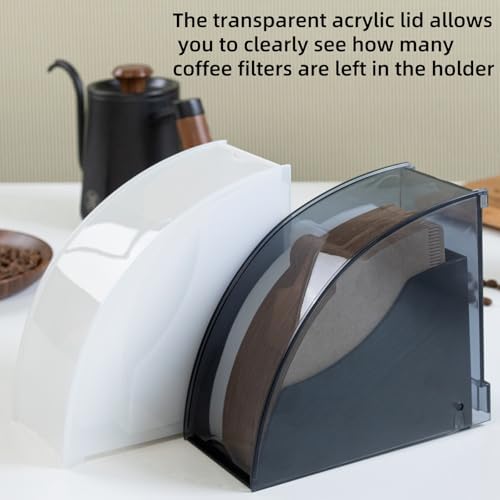 Cone Coffee Filter Holder with Lid, Filter Paper Storage Box Dustproof