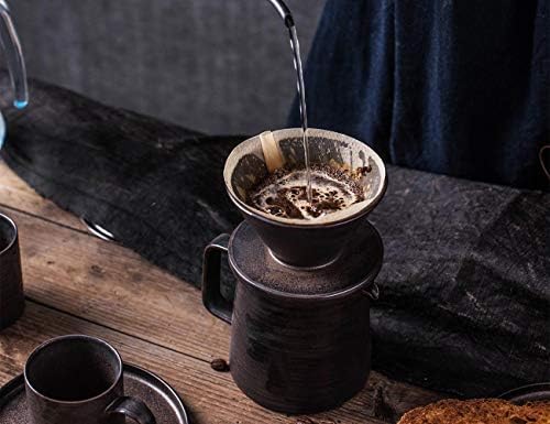 Stoneware Pour Over Coffee Maker & Cups Set, 16oz
