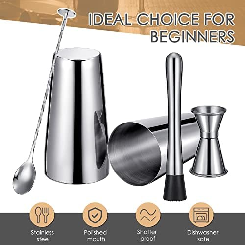 Tessco for you Cocktail Shaker Set, 16 Pcs Stainless Steel Bar Set