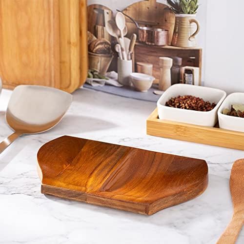 Wooden Spoon Holder, Large Double Wooden Spoon Rest for Stove Top