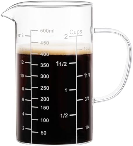 PARACITY 2 Cup Glass Measuring Cup, Liquid Measuring Cups with three