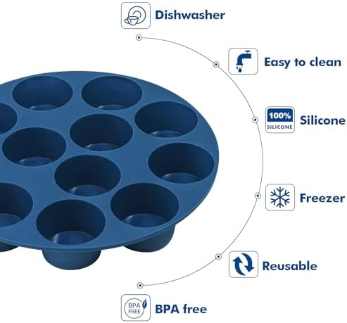 Webake Silicone Air Fryer Muffin Pan for Baking Egg Bites Silicone