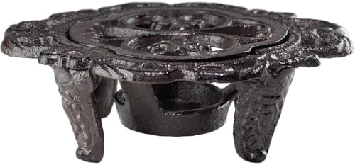 6.1 Inches Cast Iron Teapot Warmer Dish Cups Trivet,Flower-Shaped