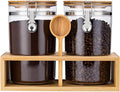 Yangbaga Coffee Container with Shelf: 2P 58OZ Plastics Airtight Coffee