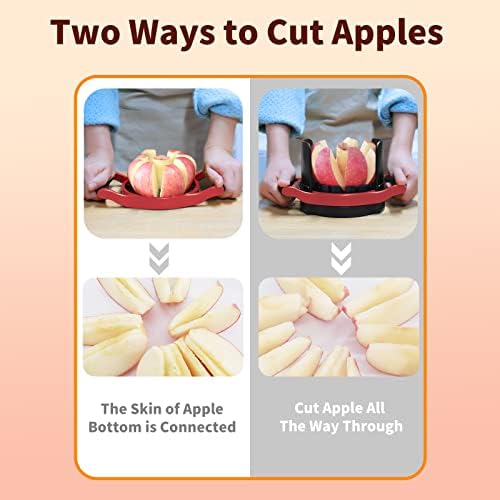 OOKUU Large 8-Blade Apple Slicer Corer, Red