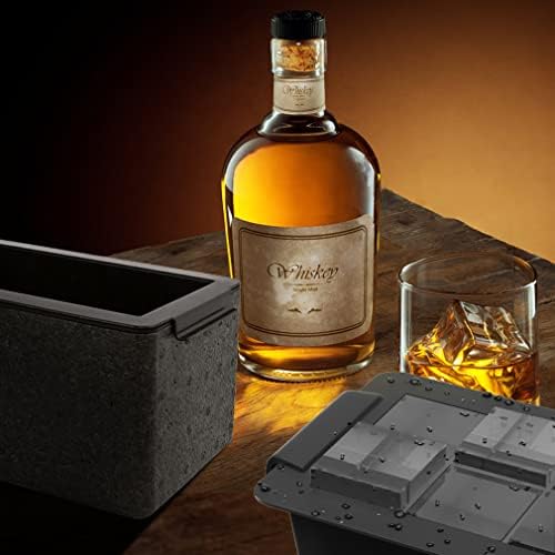 TINANA Upgrade 2 Inch Clear Ice Cube Tray Make 8 Large Square Crystal