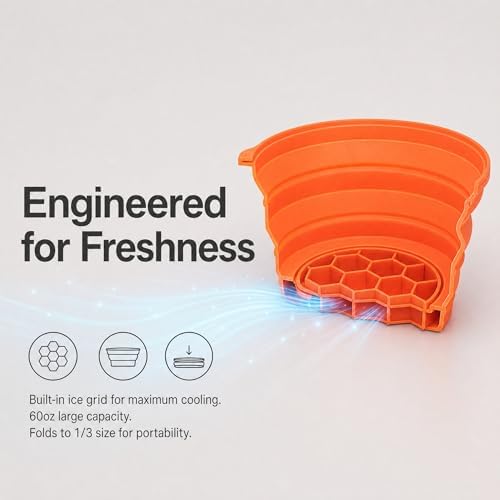 Salad Bowl, Silicone Collapsible Bowls With Lids 60oz, Salad Serving