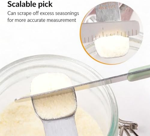 Stainless Steel Magnetic Measuring Spoon Set of 5 with,Metal Teaspoon