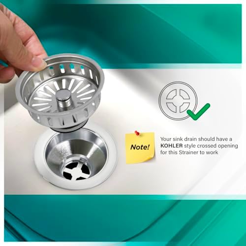 Highcraft 97353 Sink Basket Strainer Replacement, 3.5"