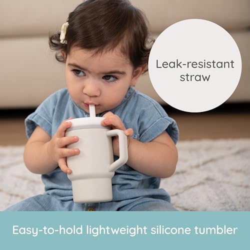 Infantino My 1st Tumbler Straw Cup with Handle, 9oz, Cream