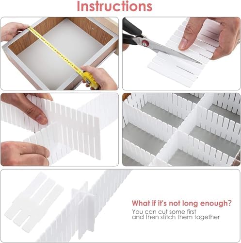 40Pcs Drawer Dividers, Adjustable Drawer Organizer for Socks