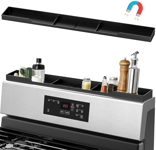 AWOKE 30 Inch Silicone Stove Top Shelf, Black
