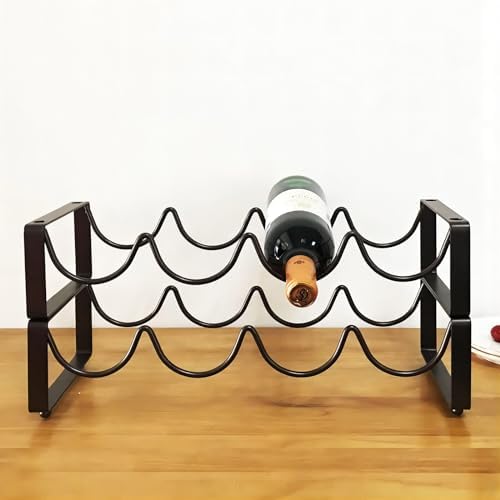 2-Tier Stackable Wine Rack for Countertop - Metal Wine Bottle Holder