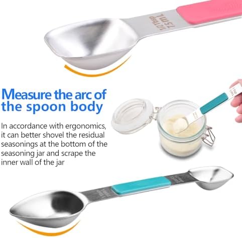 Stainless Steel Magnetic Measuring Spoons Set, Heavy Duty Metal
