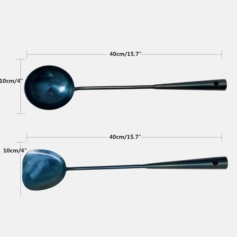 Traditional Hand Made spatula & Ladle Wok Tool Set,Chinese Iron Ladle