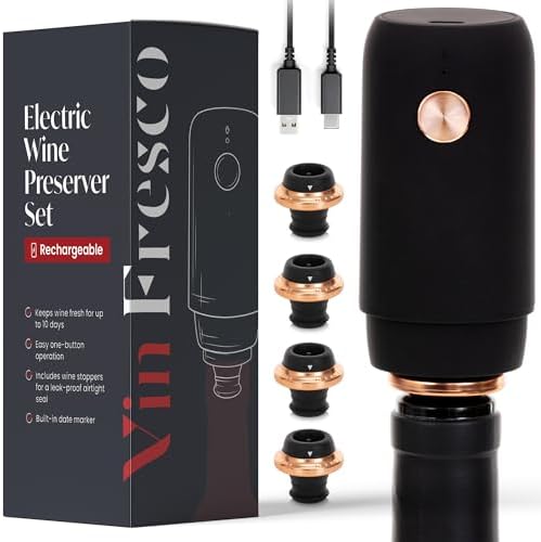 Electric Wine Preserver - Rechargeable Vacuum Saver With Airtight Seal