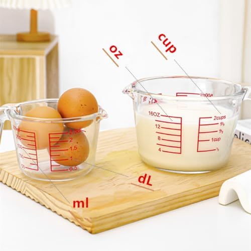 Glass Measuring Cup,Included Strainer, 1-Cup, Clear Measuring Jugs