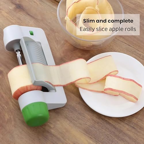 Handheld Vegetable and Fruit Slicer, White and Green