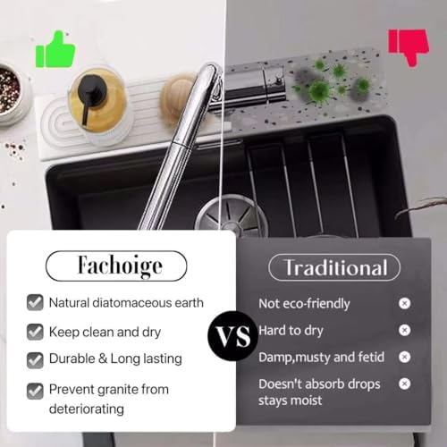Quick Drying Stone Faucet Mat for Kitchen Sink,Diatomite Sink Tray