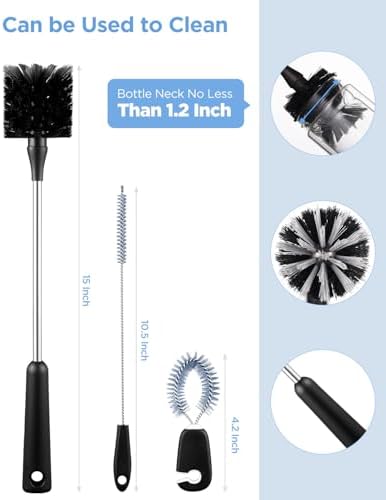 EasyAcc Water Bottle Cleaner Brush, 3 Pack 15 Inches Straw Brush