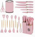 19 PCS Pink Silicone Cooking Utensils Set