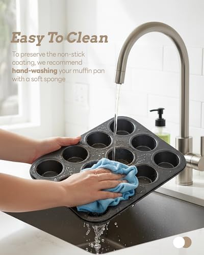 Bake Choice 2 Muffin Pan for Baking, Standard Cupcake Pan with 100