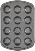GoodCook Everyday Mini Muffin Pan, 12-Cup, Gray
