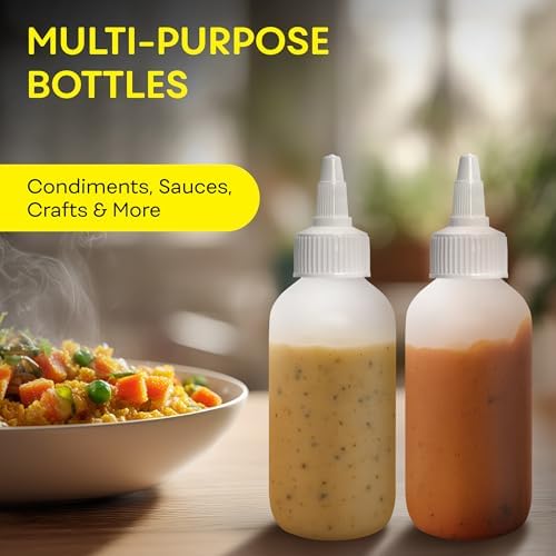 BRIGHTFROM Squeeze Bottles - 4 OZ Empty Plastic Containers for