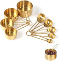 9 Pcs Gold Measuring Cups and Spoons Set, Premium Stainless Steel
