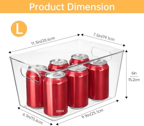 YIHONG Clear Pantry Storage Organizer Bins, 10 Pack Plastic Food