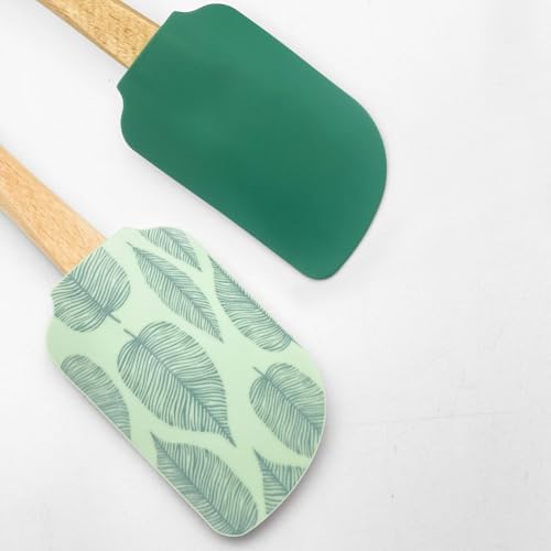 Silicone Spatula Set – 2-Piece Wooden Handle Spatulas for Baking
