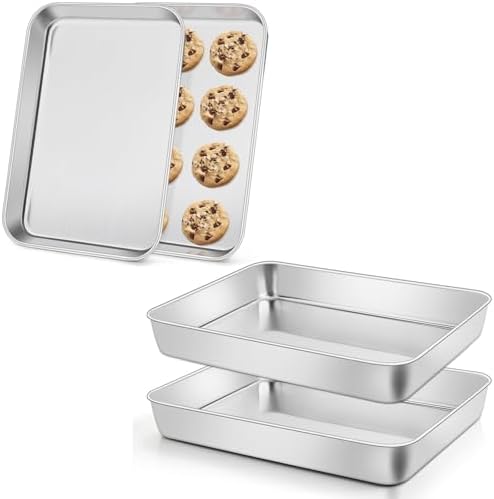 Leonyo 121⁄3 x 93⁄4 Rectangular Cake Pan, Baking Sheets Set of 2