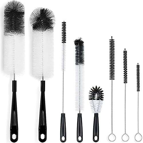 ALINK 8-Pack Bottle Cleaning Brush Set, Black