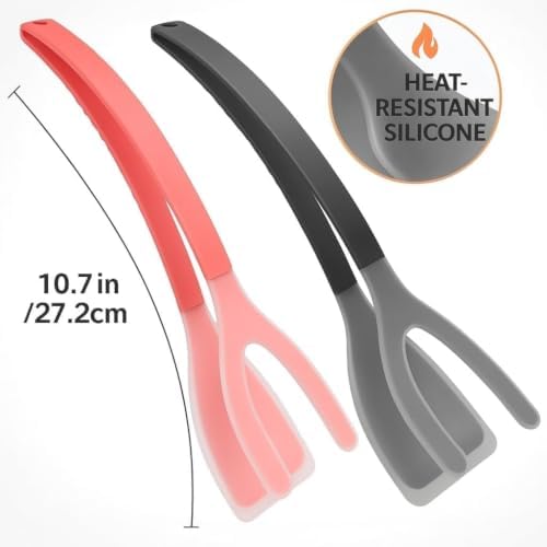 2-in-1 Egg Flipper Spatula Tongs, Set of 2
