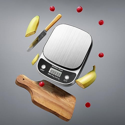 GRAM PRES Food Kitchen Scale Digital Weight Grams and Oz 3kg/0.1g