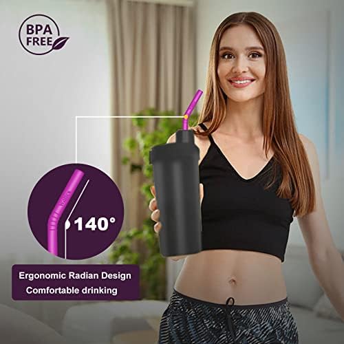 WALFOS 14.5 inch Extra Long Reusable Silicone Straws, Big Sizes