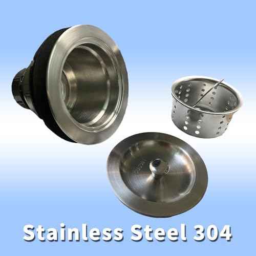 Kitchen Sink Drain Strainer Assembly, 3-1/2-Inch, 304 Stainless Steel