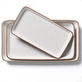 Ceramic Serving Platter Set of 3, Rectangular Plates