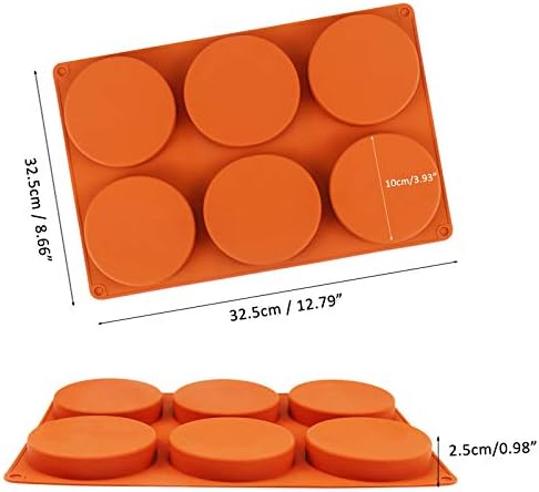 Palksky Silicone Molds for Baking (2 Pack)6-Cavity Large Round Disc