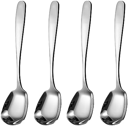 Ouliget Square Head Spoons, Korean style Square Sugar Spoon,Thick
