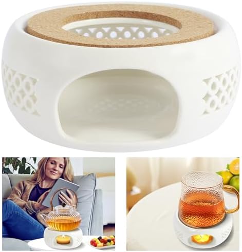 Teapot Warmer - Ceramic Teapot Heater with Cork Cushion - Heat