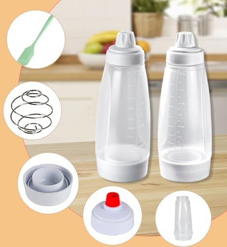 Pancake Batter Dispenser with Whisk Ball and Stand Base