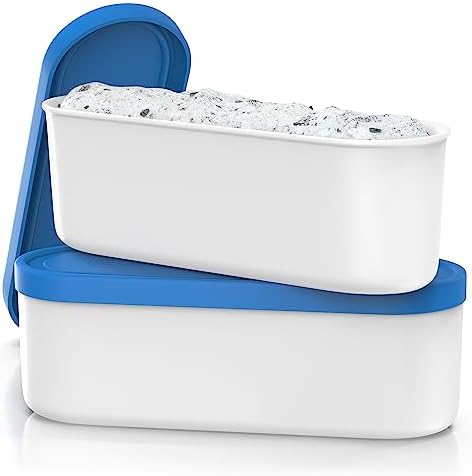 BALCI Ice Cream Containers 2 Quart Set of 2 - Blue
