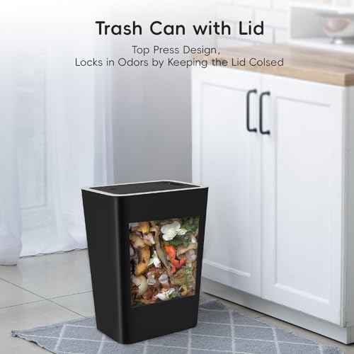 Lysam 3-Pack 4 Gallon Trash Cans with Lids
