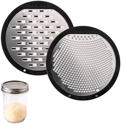 Microplane 2-Piece Ultimate Mason Jar Lid Grater Set, Fine & Ribbon