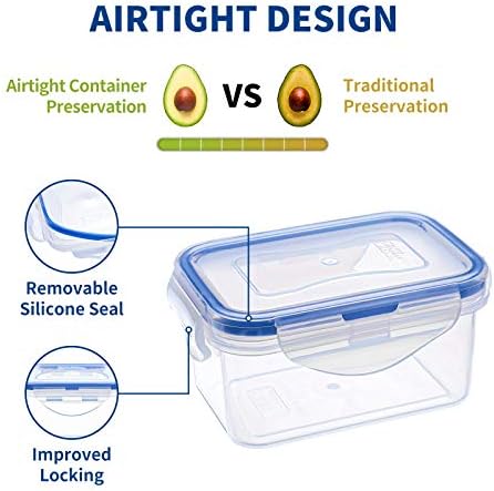 KIGI Small Food Storage Containers, BPA-Free Plastic, 4 Pack