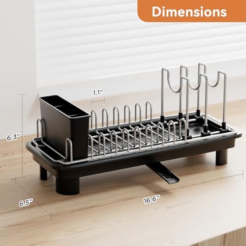 Laveshop Compact Dish Drying Rack, Black