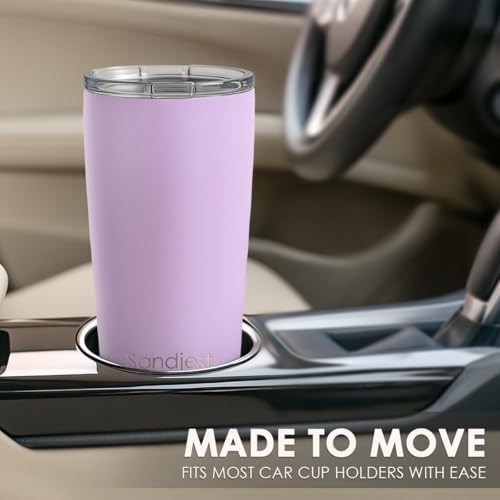 SANDJEST Purple Tumbler 20oz Stainless Steel Double Wall Vacuum