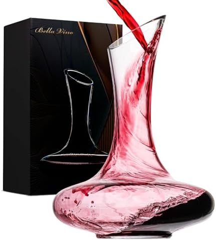 Large Elegant Red Wine Decanter with Aerator Pourer, 1600ml. - Hand
